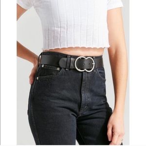 Urban outfitters double o ring leather black belt